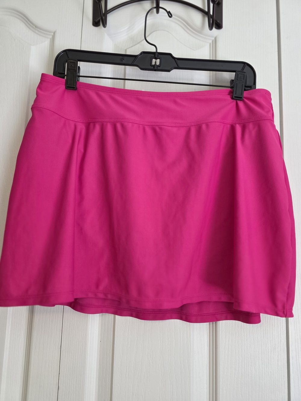 High-Performance Hot Pink Swim Skirt with Stretch Waistband